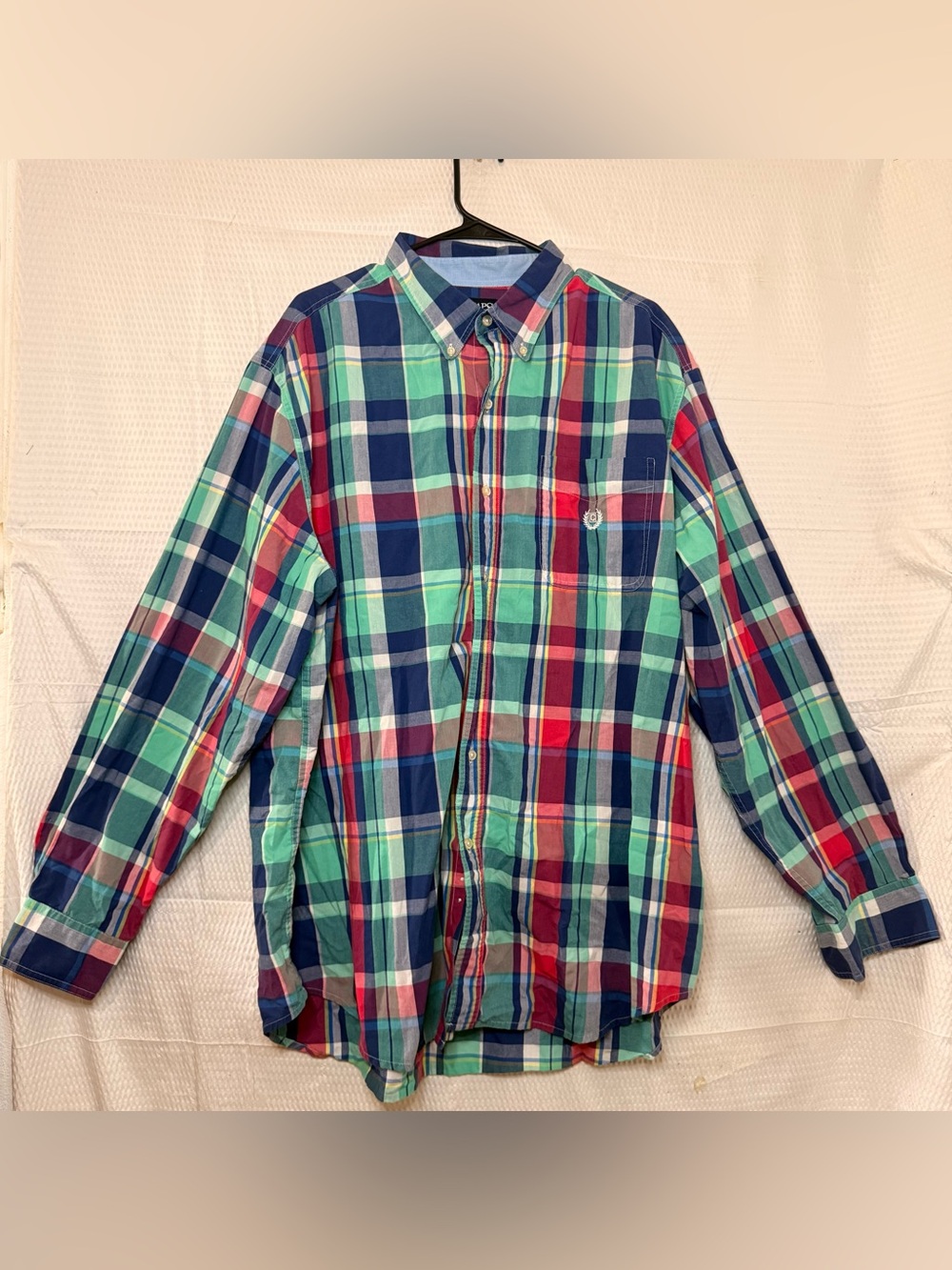 Chaps 2XL Men’s Plaid Button Down Long Sleeve Shirt